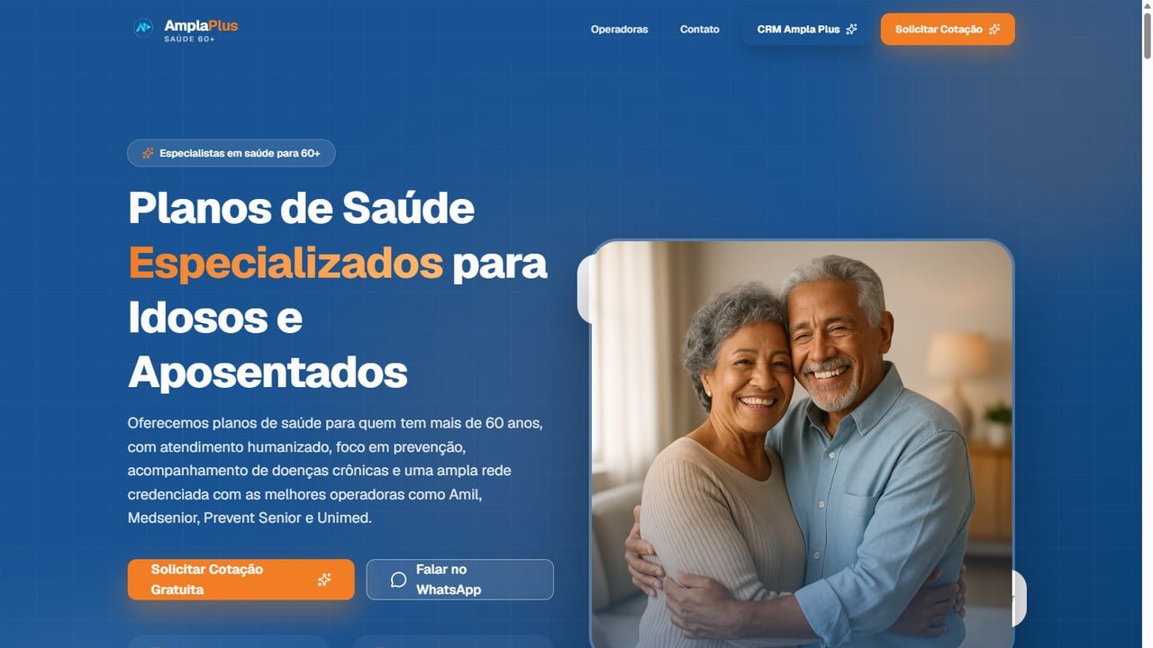 Ampla Plus — site para corretora de plano de saúde desenvolvido pela Sennes Tech