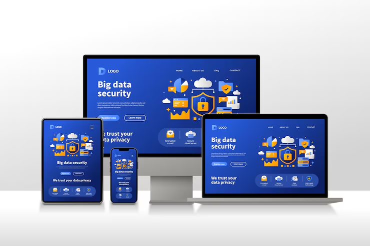 Sites responsivos desenvolvidos pela Sennes Tech — desktop, tablet e mobile